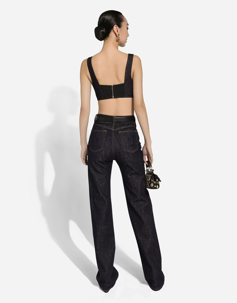Flared cotton denim jeans 3