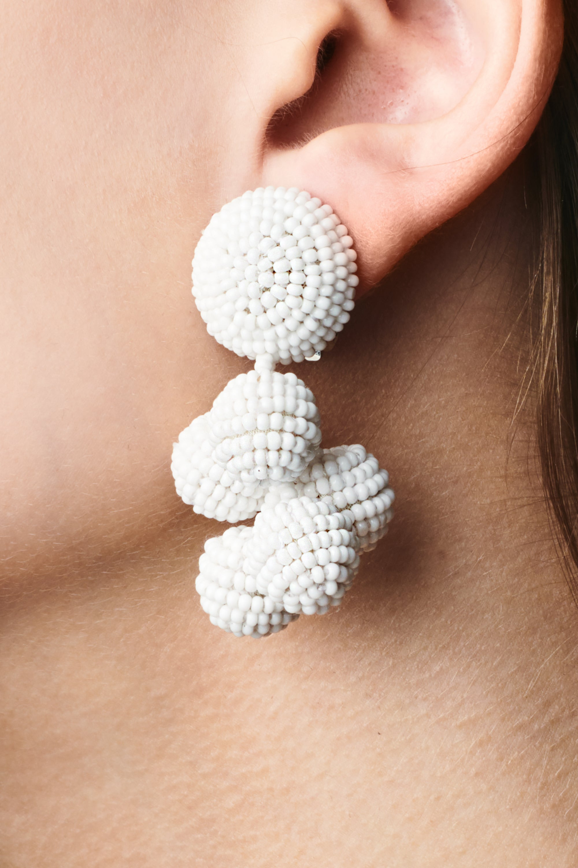 MINI COCONUTS EARRINGS - WHITE - 2