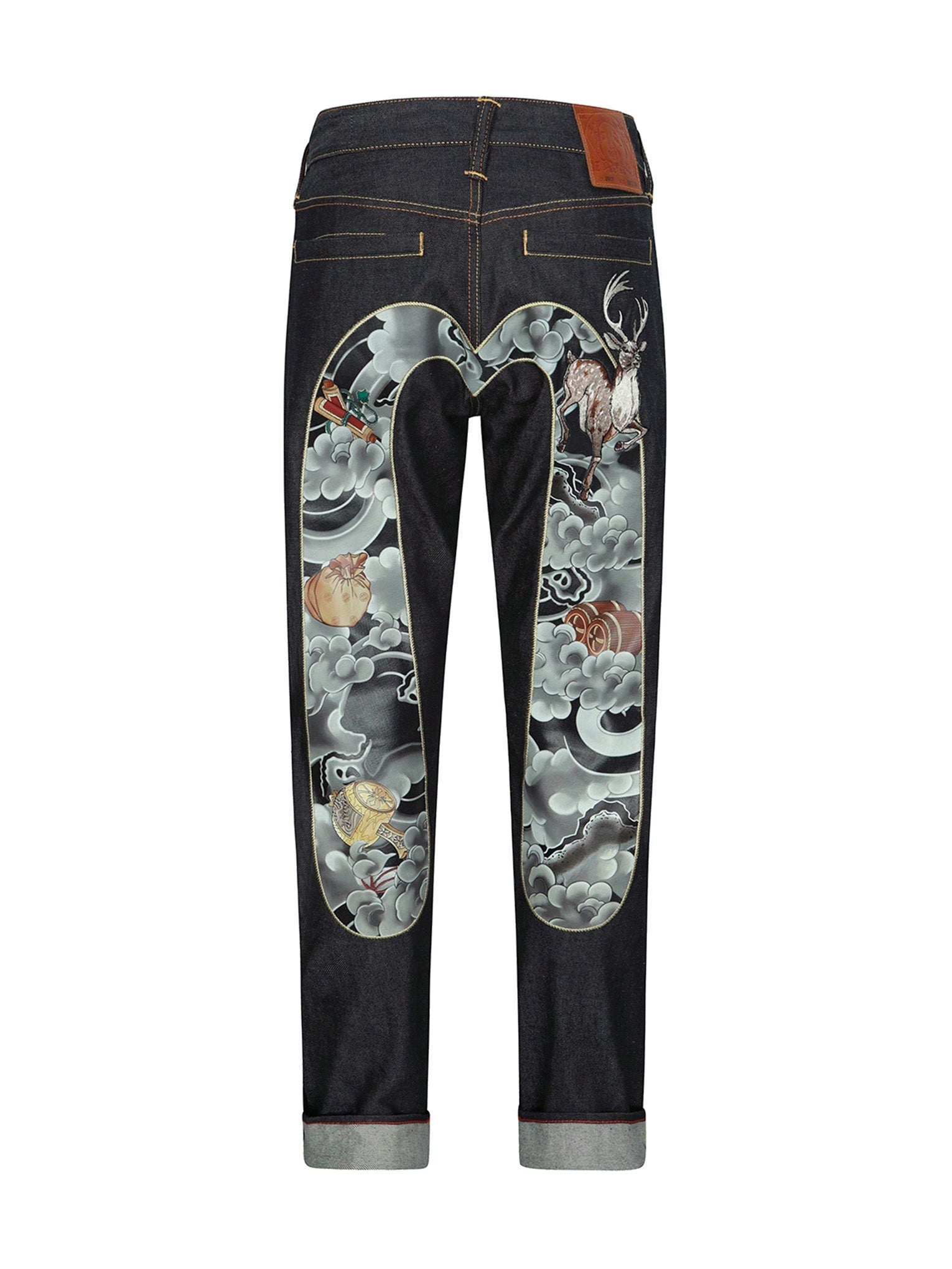 Treasure and Cloud-pattern Daicock Print Carrot Fit Selvedge Denim Jeans #2017 - 15