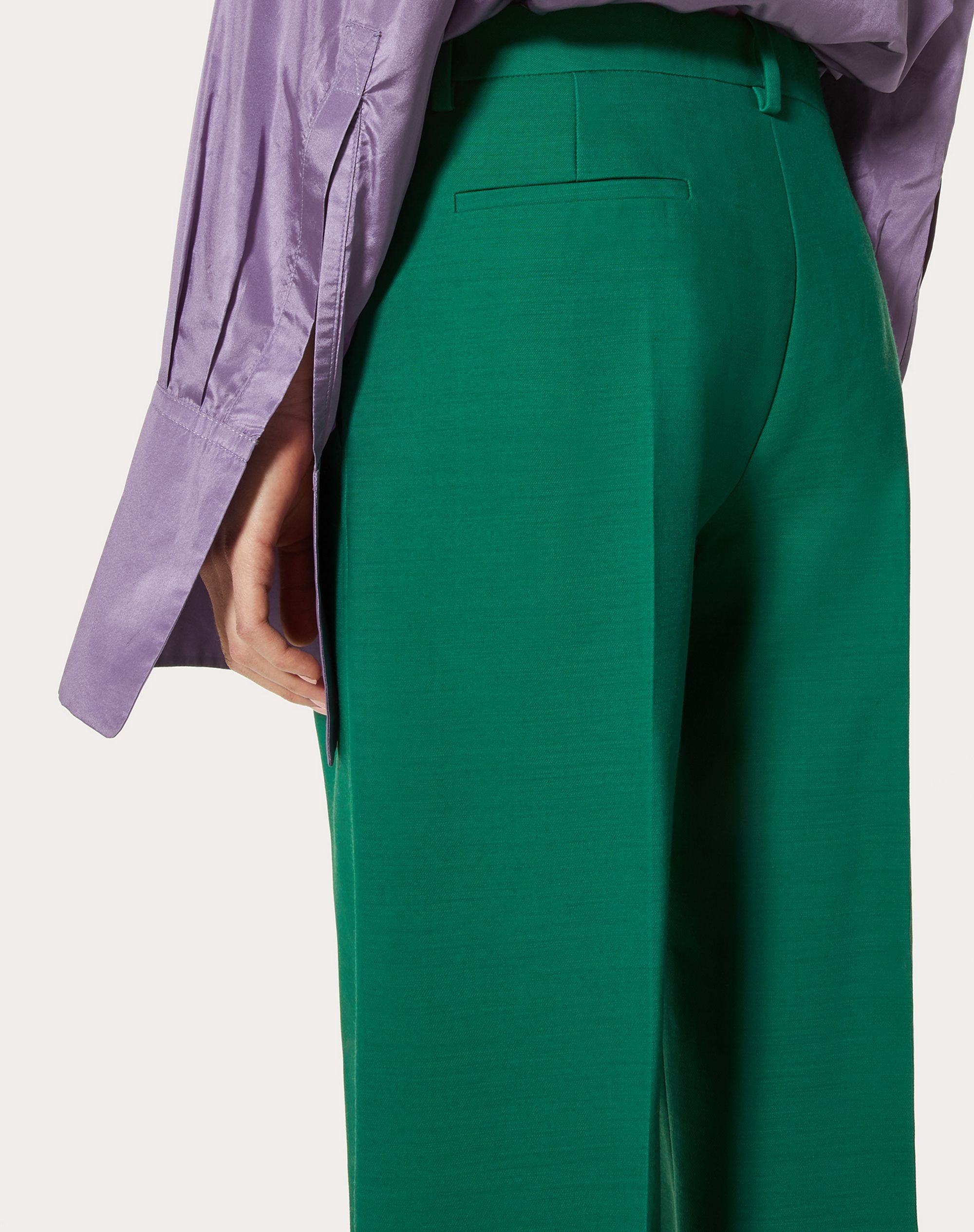 DIAGONAL STRETCH CREPE PANTS - 5