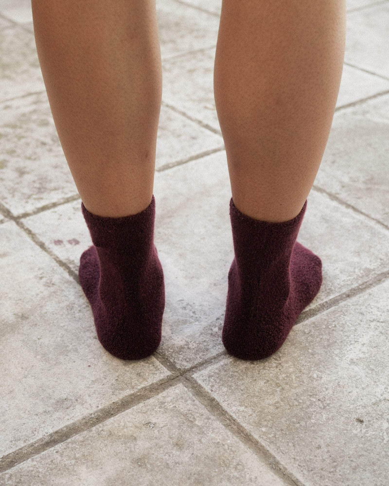 BASERANGE Buckle Overankle Socks - Textured Organic Cotton outlook