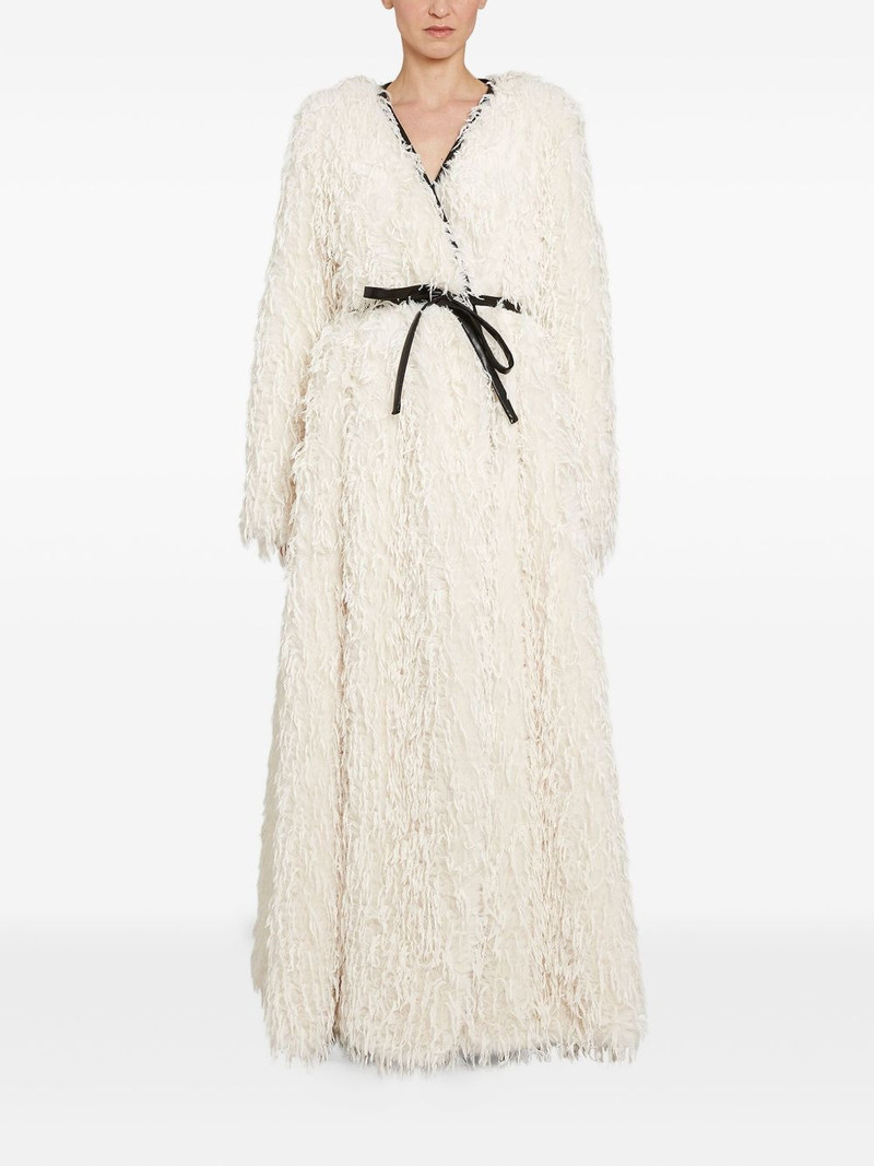 GIAMBATTISTA VALLI feathery-fringe wrap coat outlook
