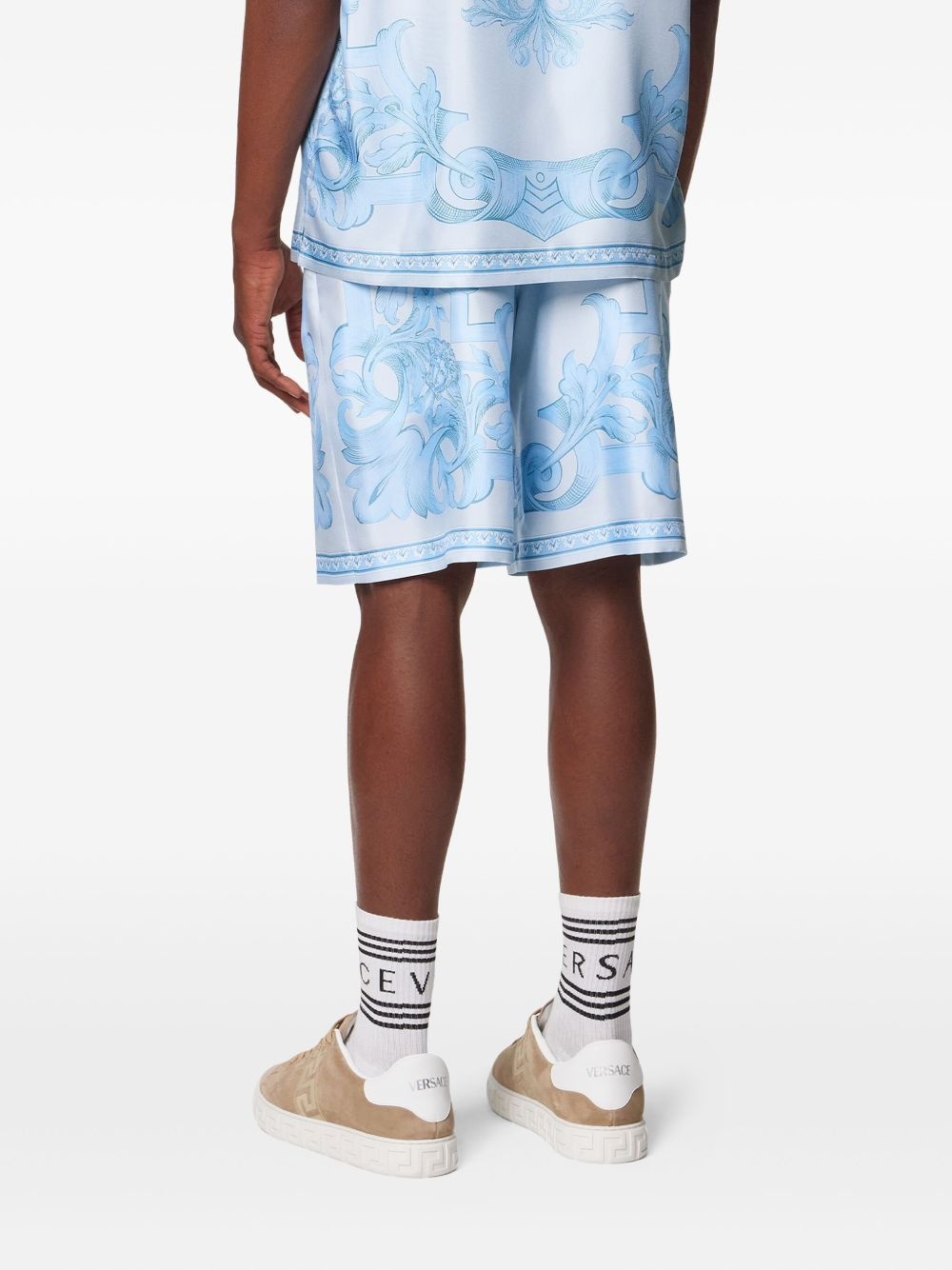 Barocco-print shorts - 4