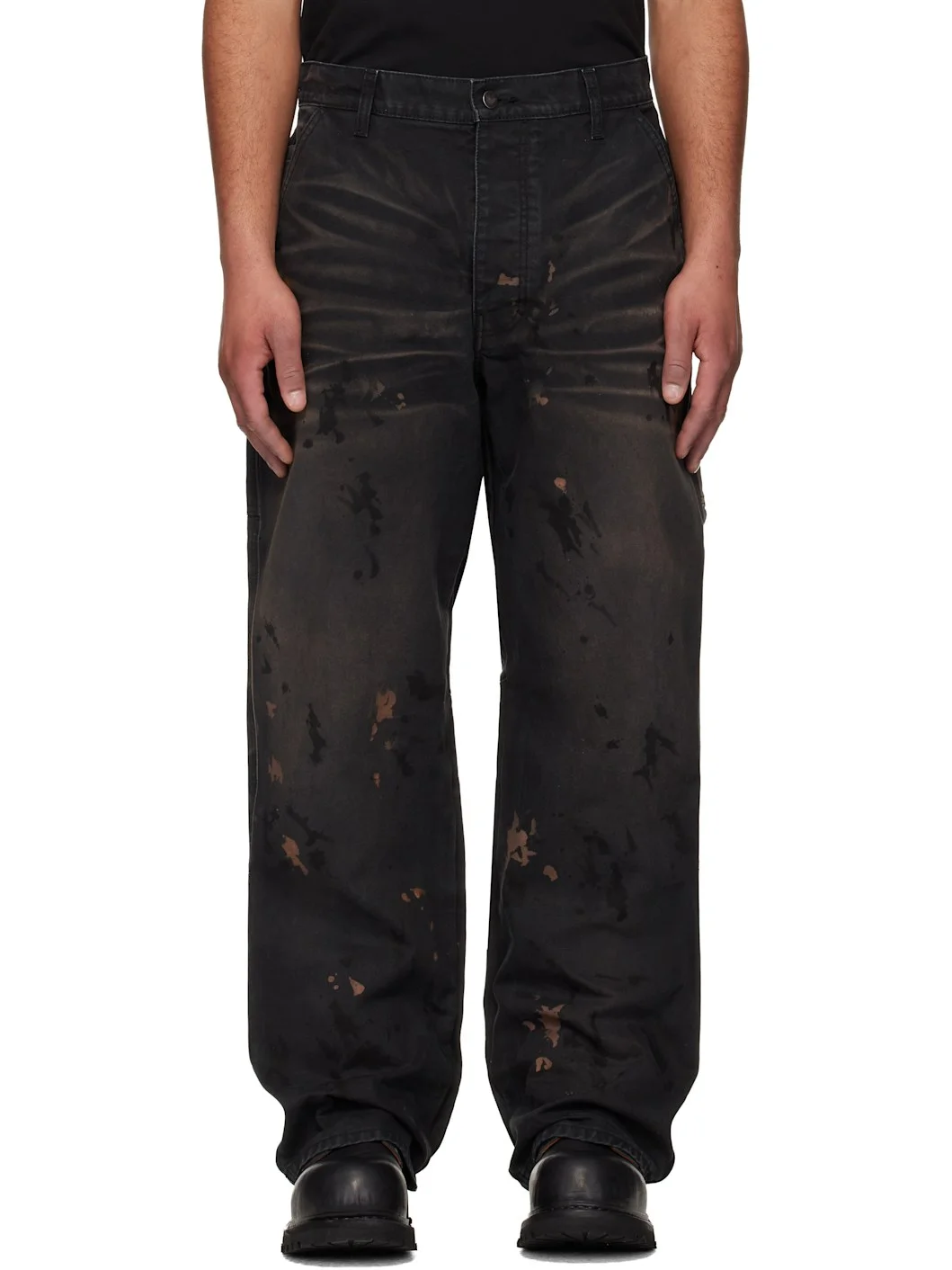 Black Underground Painter Trousers - 1
