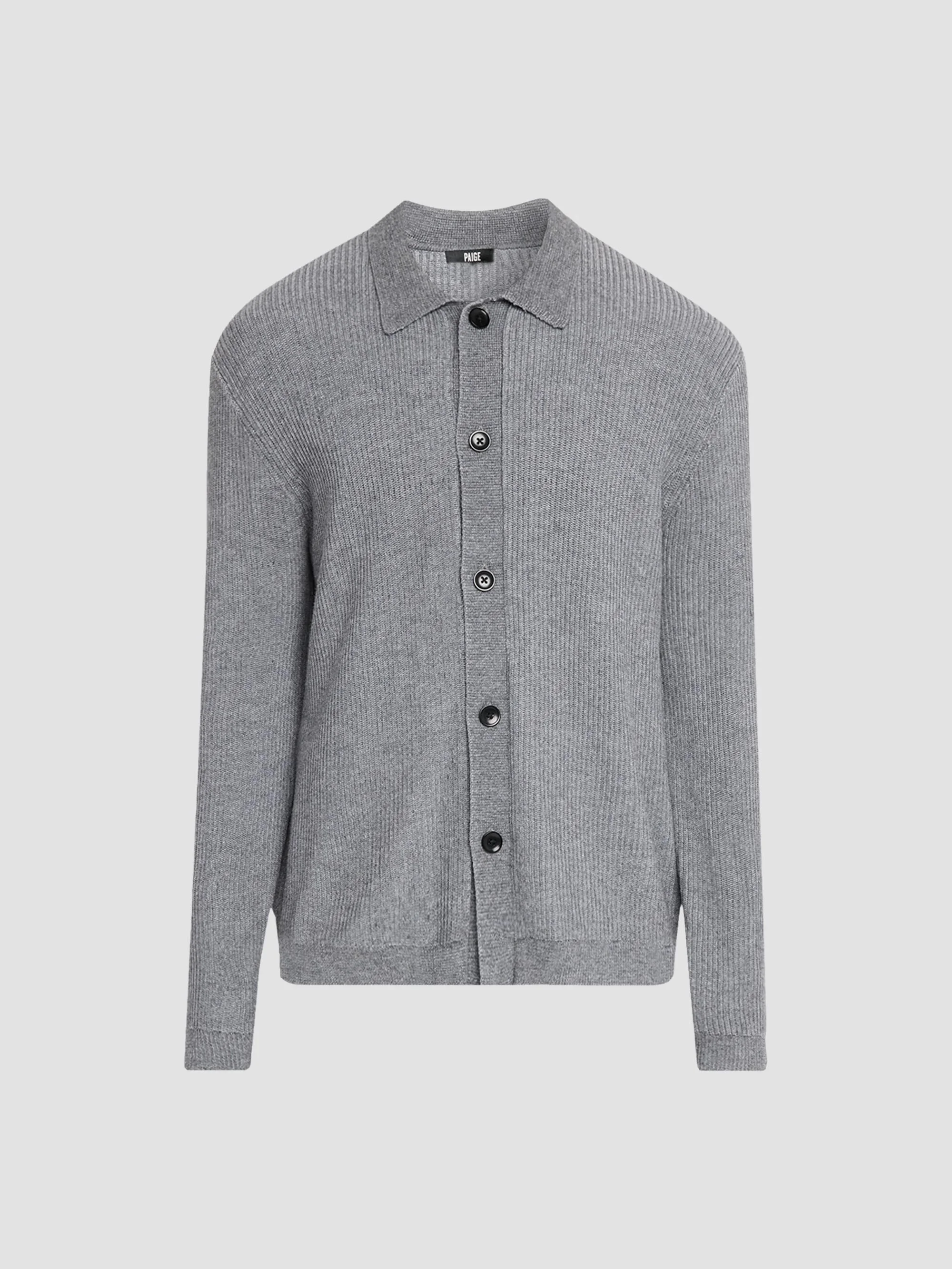 Men's Spokane Merino Wool-Blend Cardigan - Cracked Pepper Combo - 1