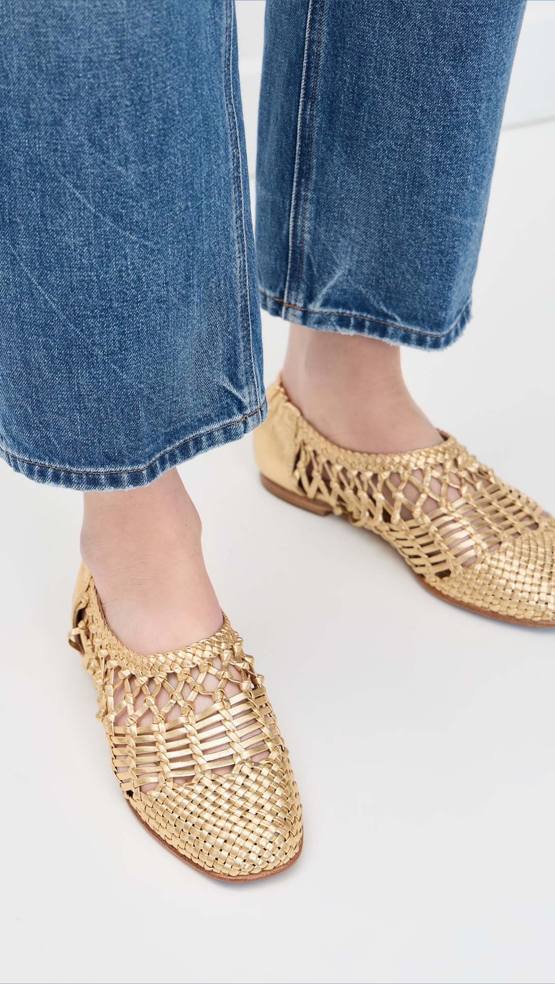 Eden Metallic Open Weave Ballet Flats - 2
