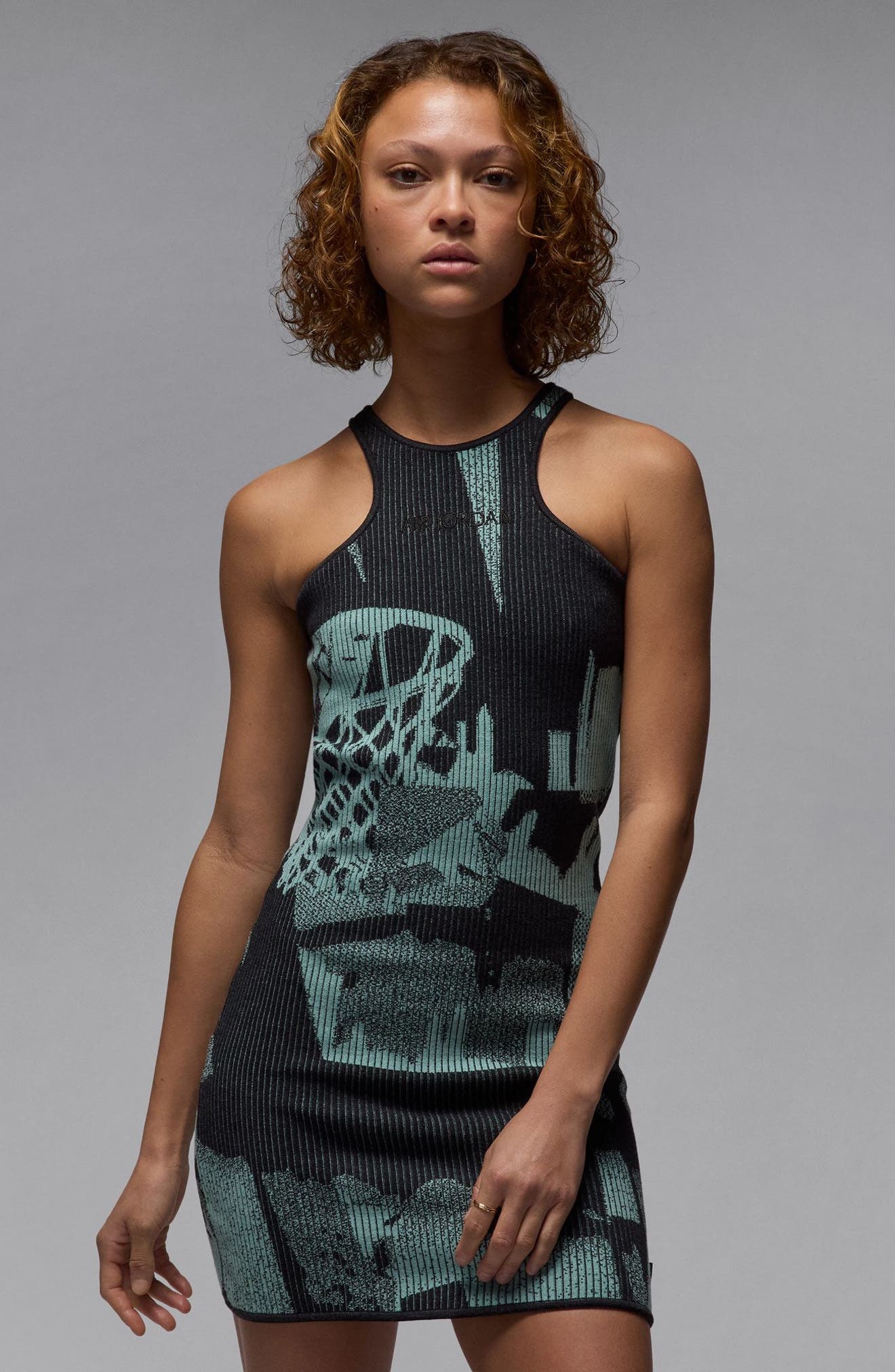 Air Jordan Rib Body-Con Dress in Mineral at Nordstrom - 6