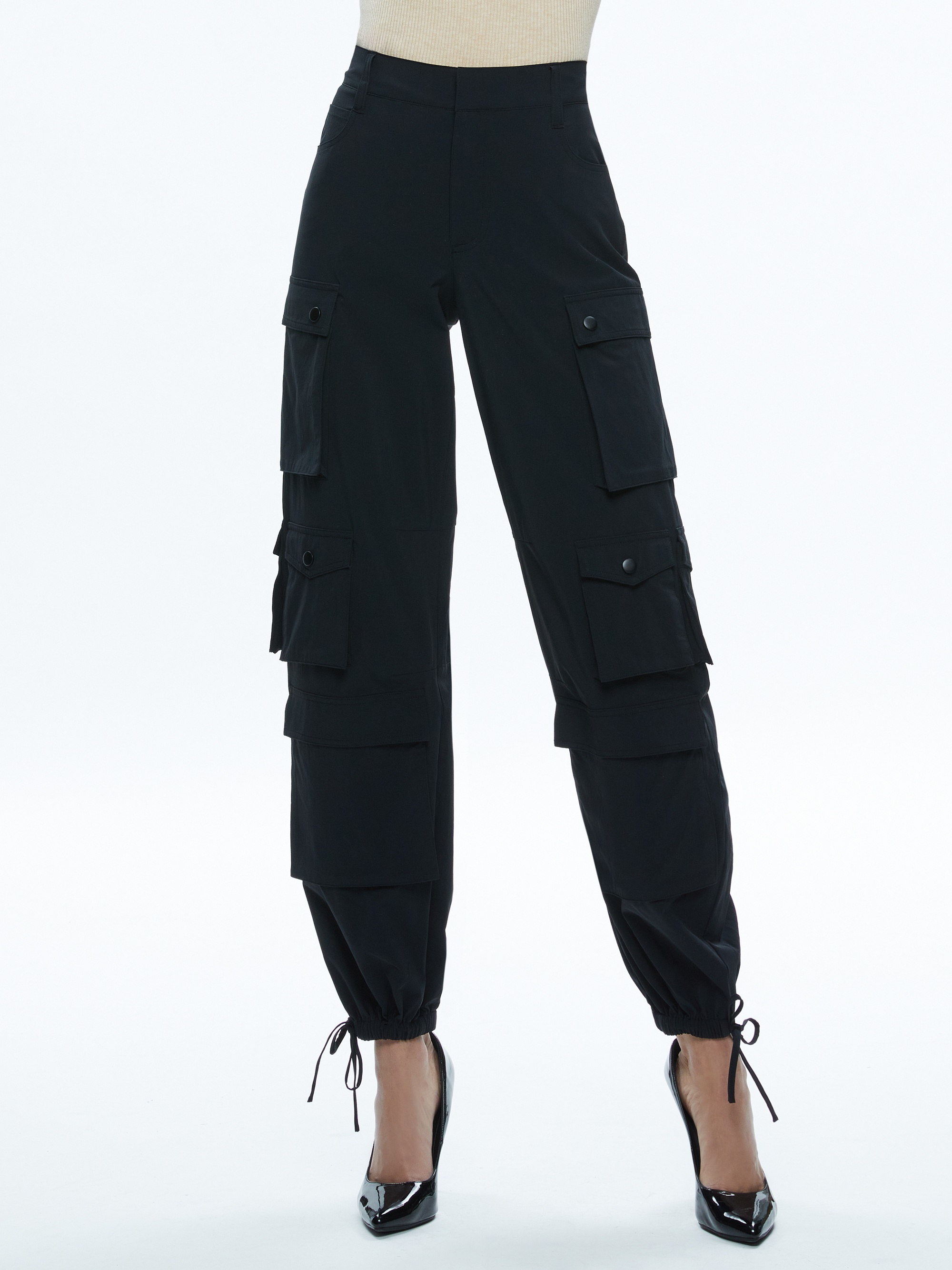 OLYMPIA HIGH RISE ANKLE TIE CARGO PANTS - 2