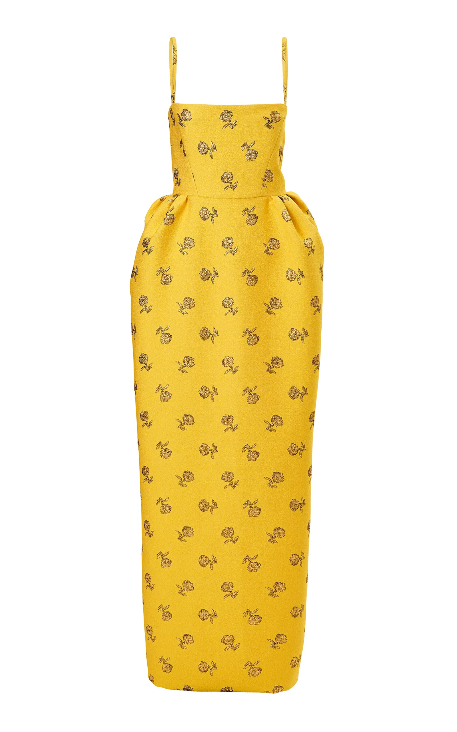 Bell-Shaped Carnation Jacquard Gown yellow - 1