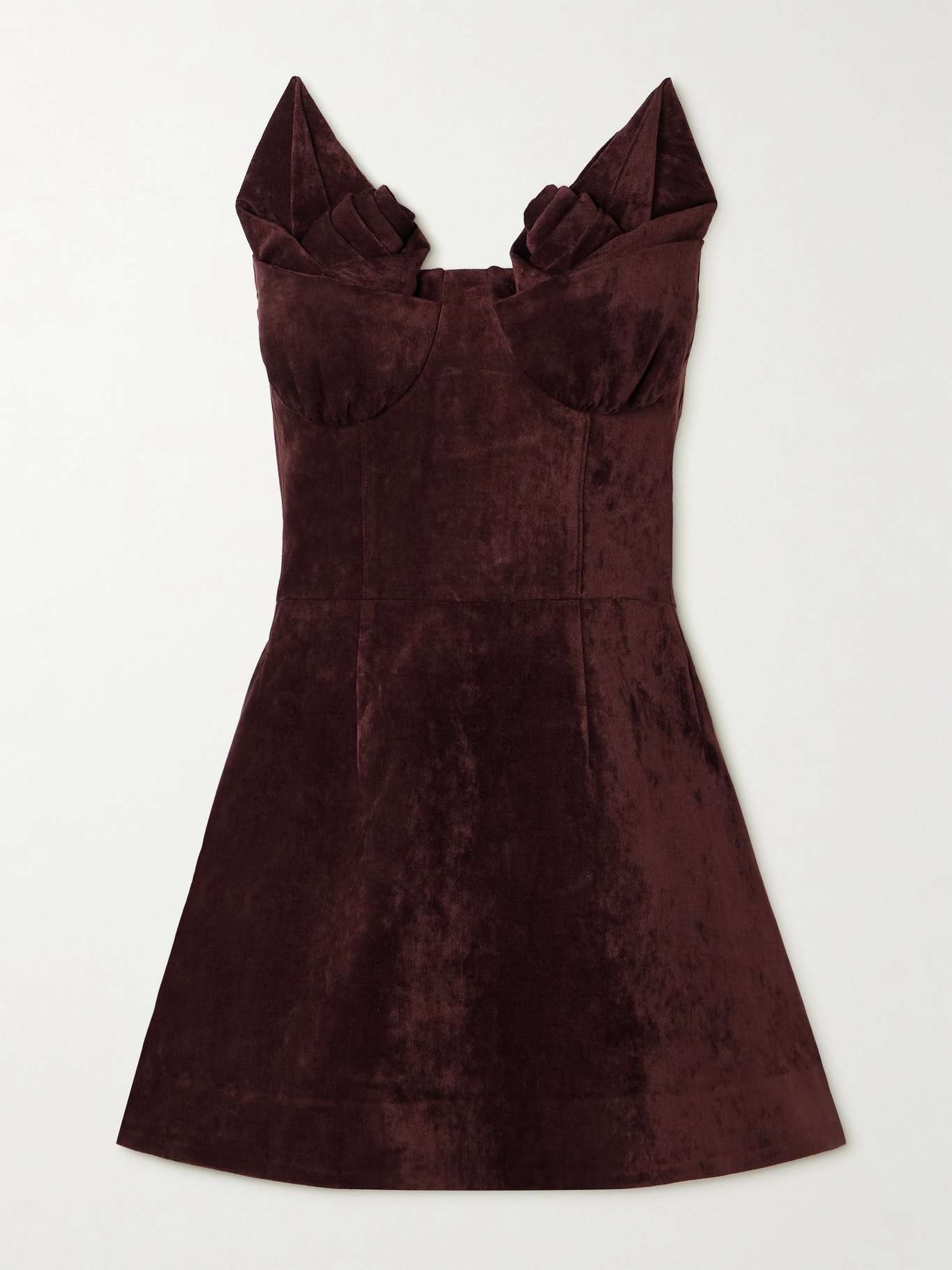 Strapless faux suede mini dress - 1