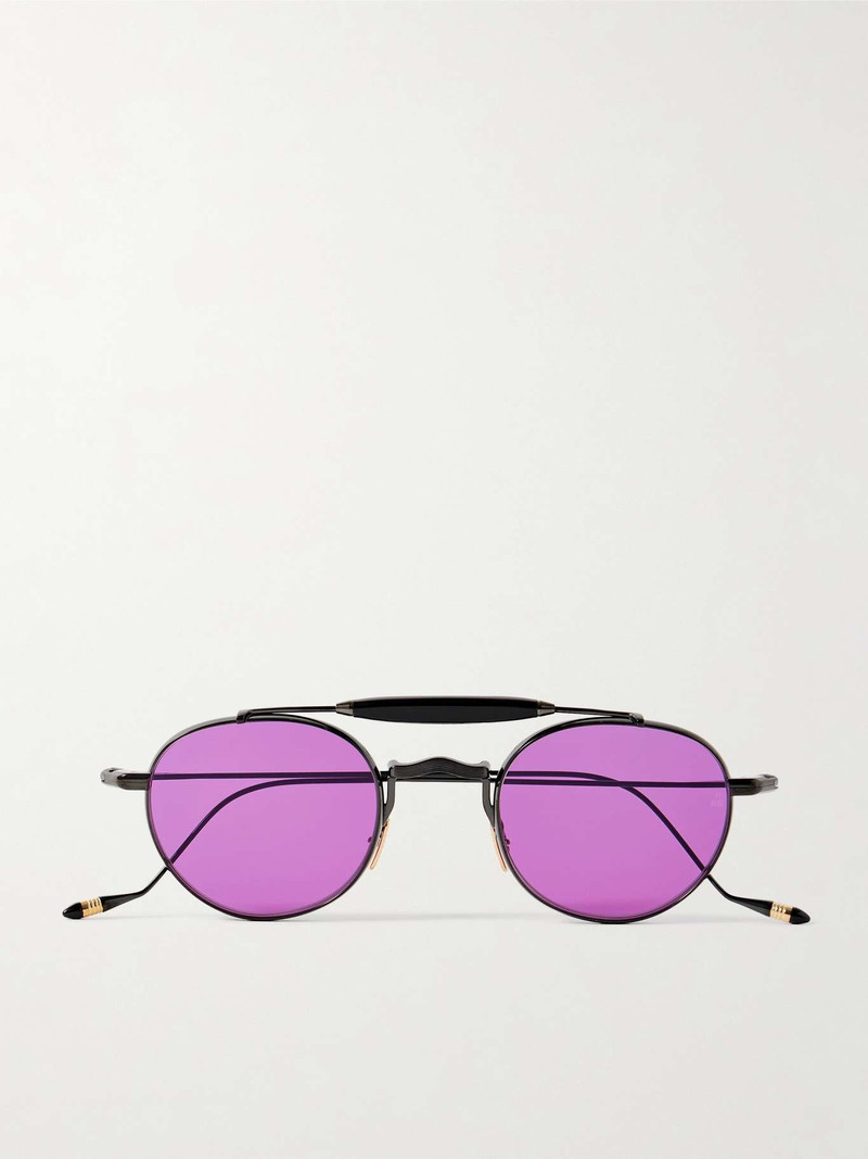 JACQUES MARIE MAGE Dasan round-frame beta-titanium sunglasses Black outlook