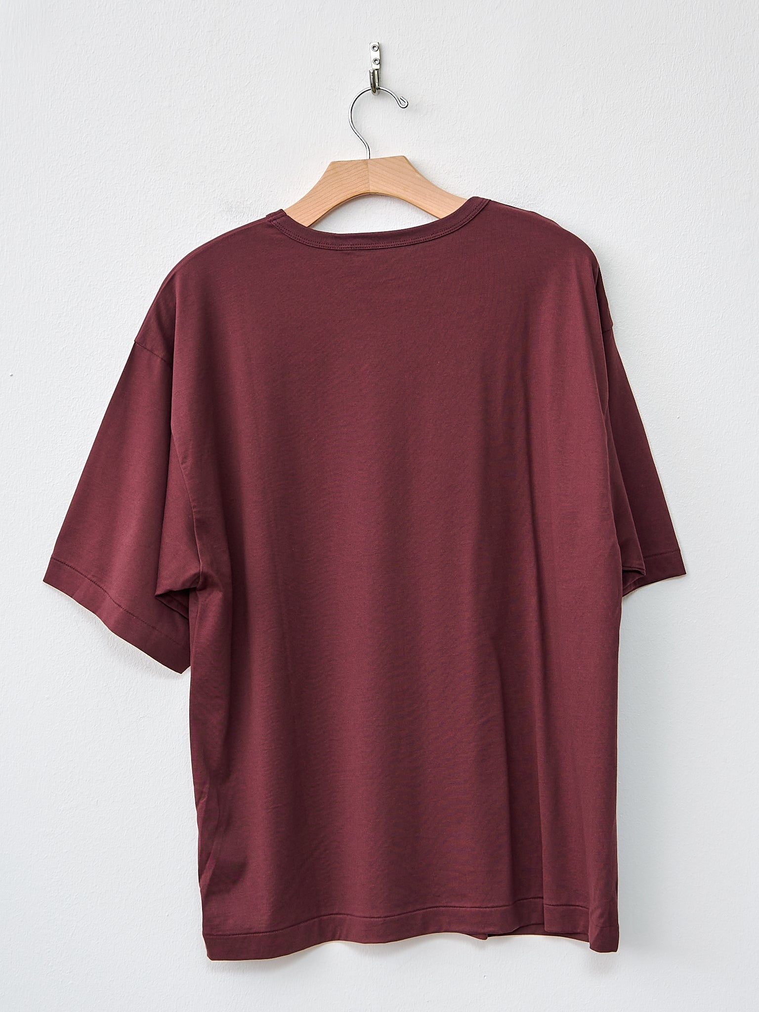 Suvin Suede Tenjiku Half Sleeve Tee - Burgundy - 6