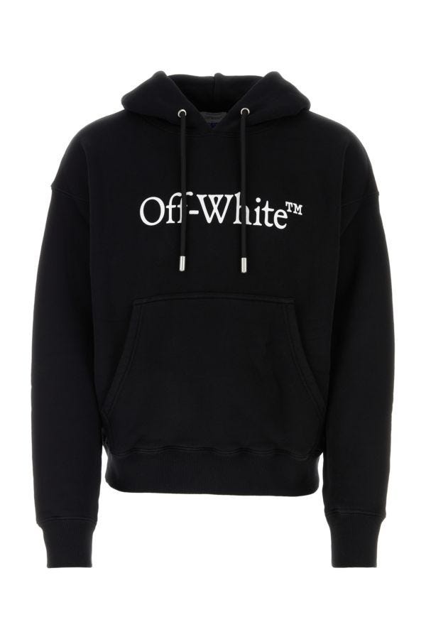 Off White Man Black Cotton Sweatshirt - 1