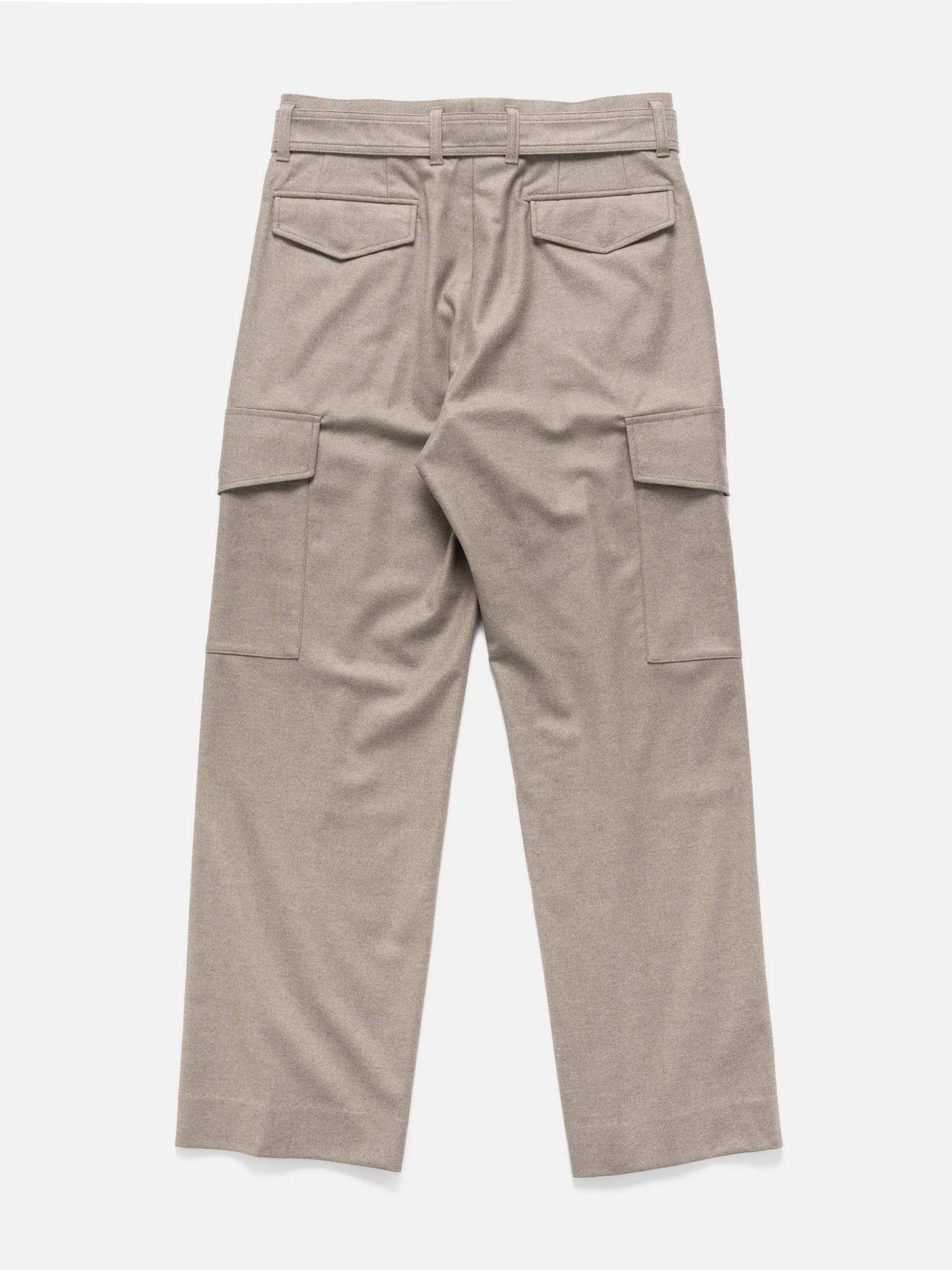 Wool Fulling Flannel Cargo Slacks Top Brown - 5