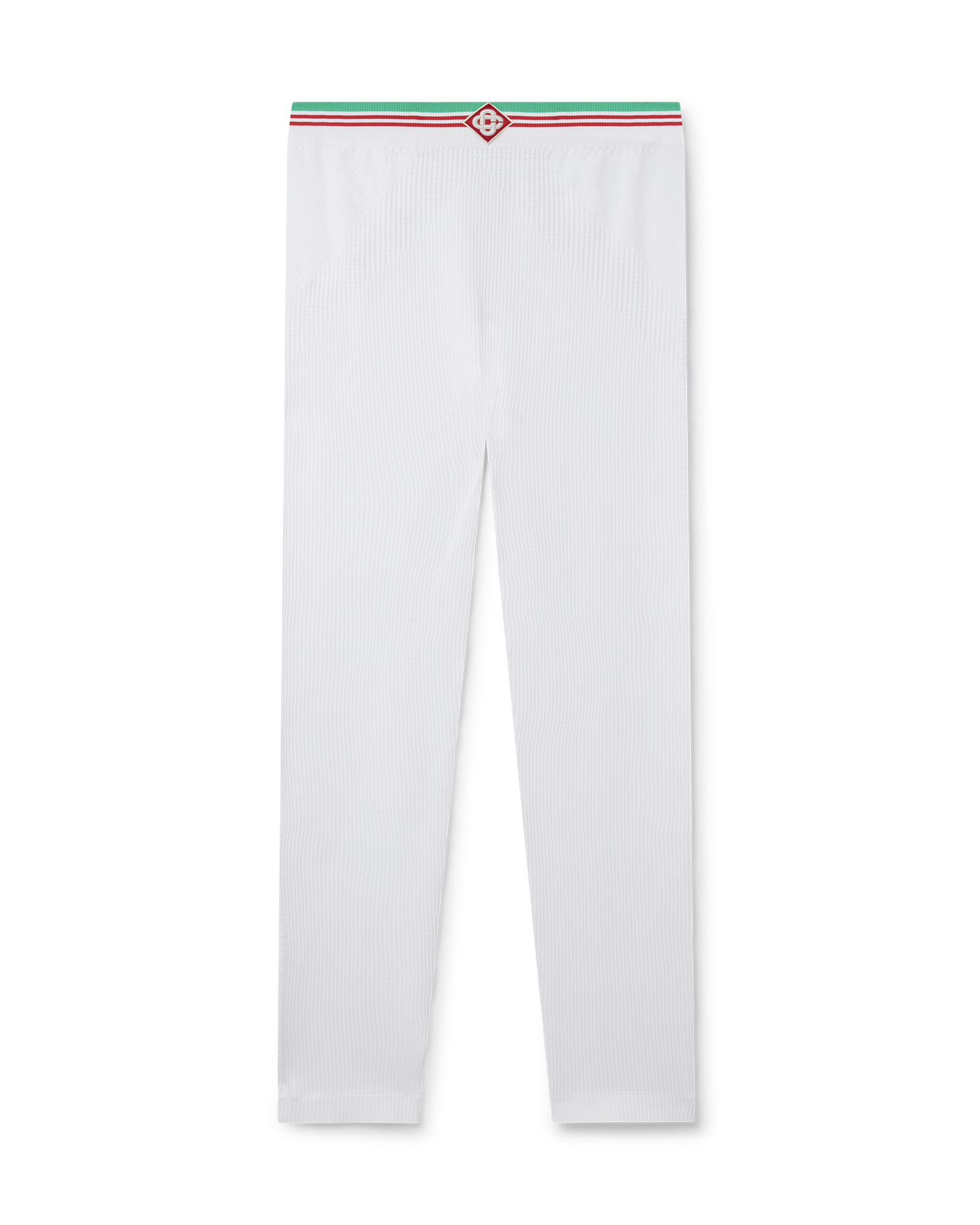 White Seamless Ribbed Legging - 1