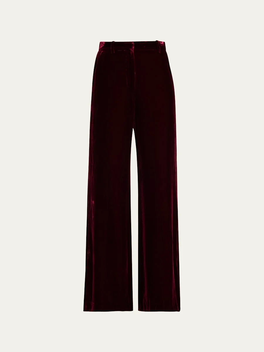 Pilar Velvet Wide-Leg Pants - 1