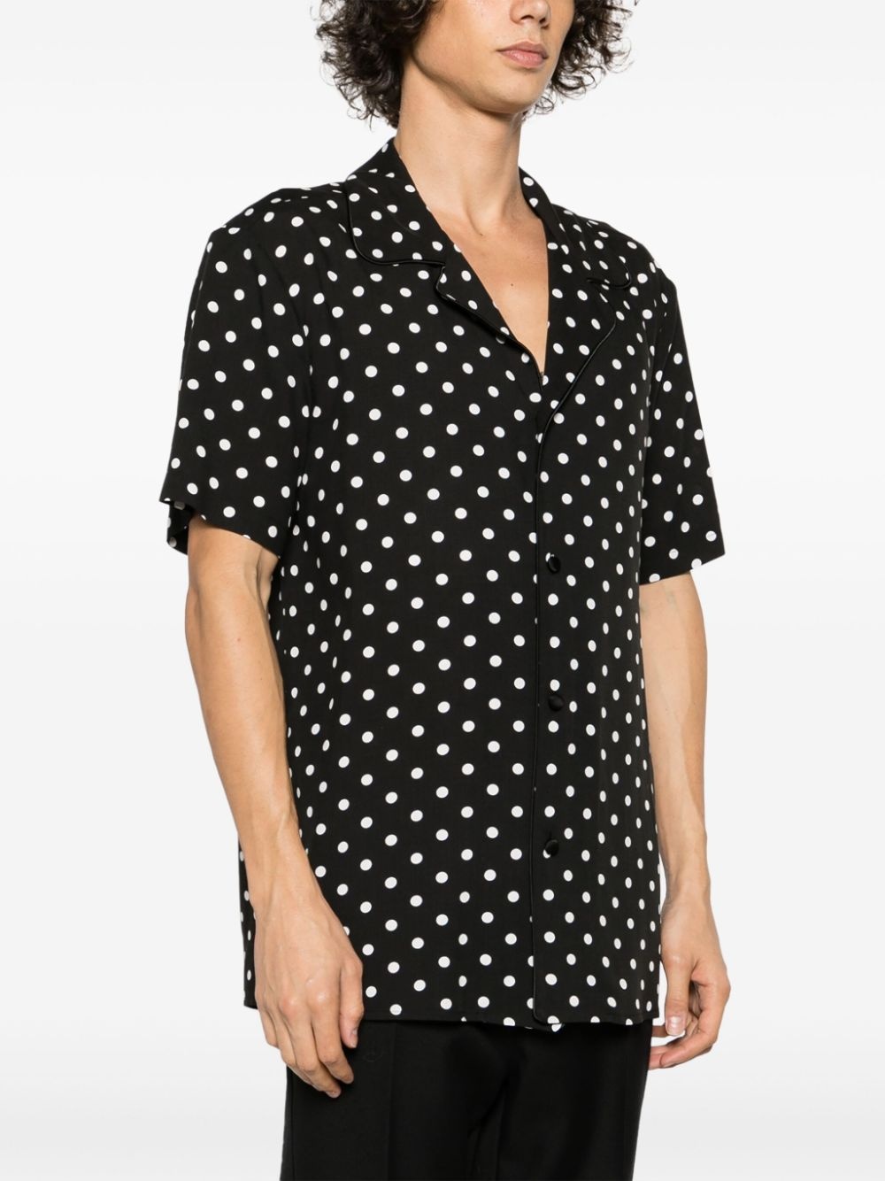 polka dot-print crepe shirt - 3