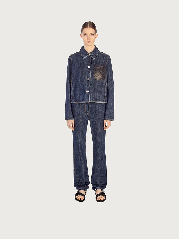 DENIM JACKET WITH NAPPA PATCH POCKET - 3