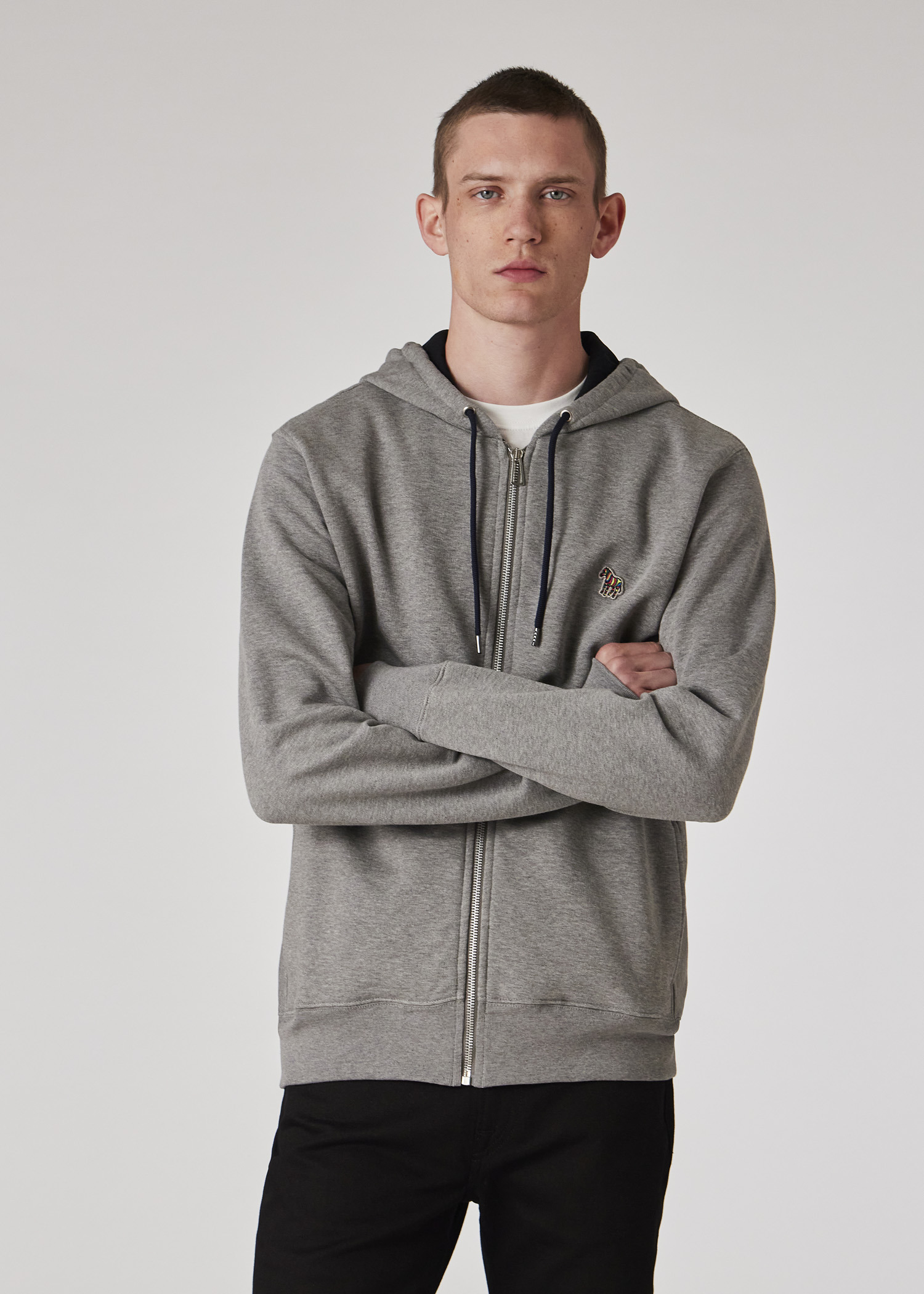 Zip-Front Zebra Logo Hoodie - 10