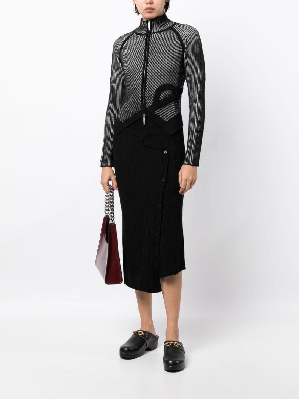 zip-up two-tone bomber jacket - 2
