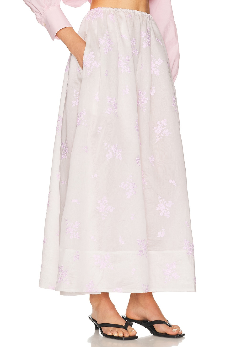 Midday Skirt in Cherry Blossom Embroidery - 2