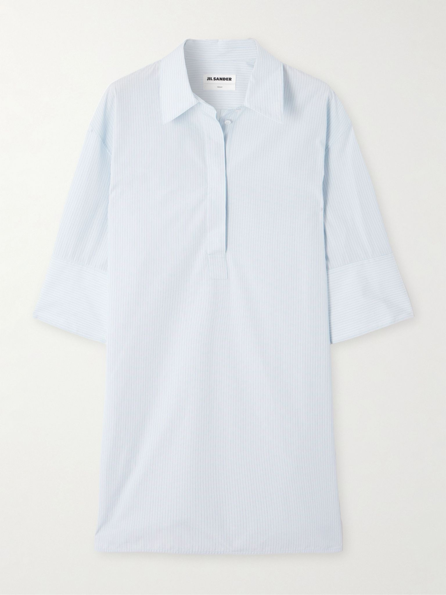Striped cotton-poplin shirt Light blue - 1