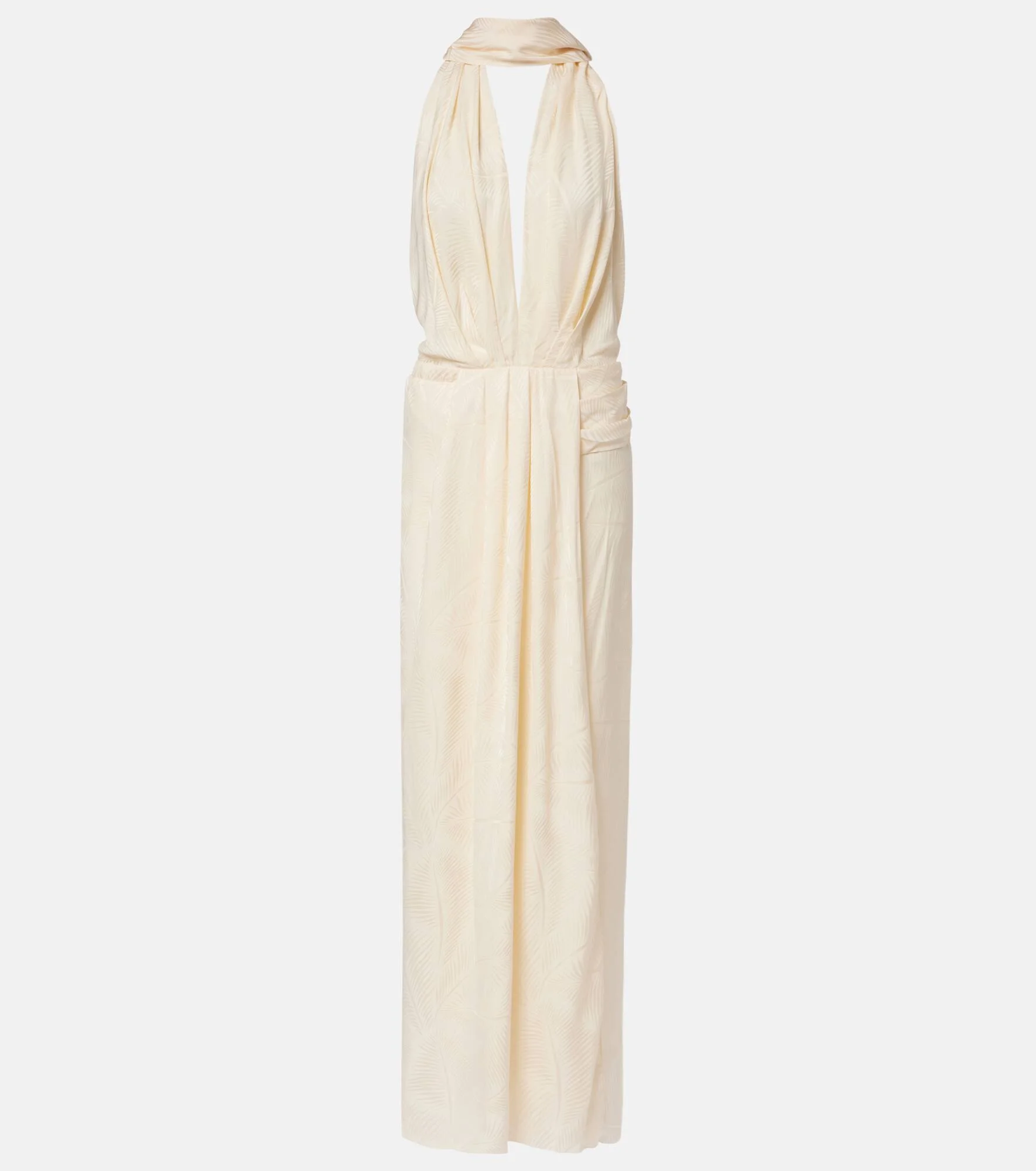 Scarf-detail jacquard maxi dress - 1