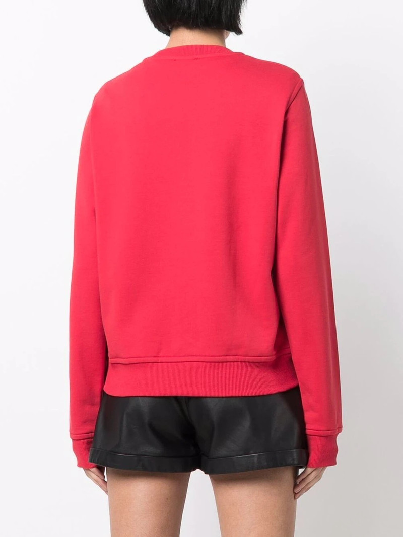 embroidered-logo crew neck sweatshirt 4