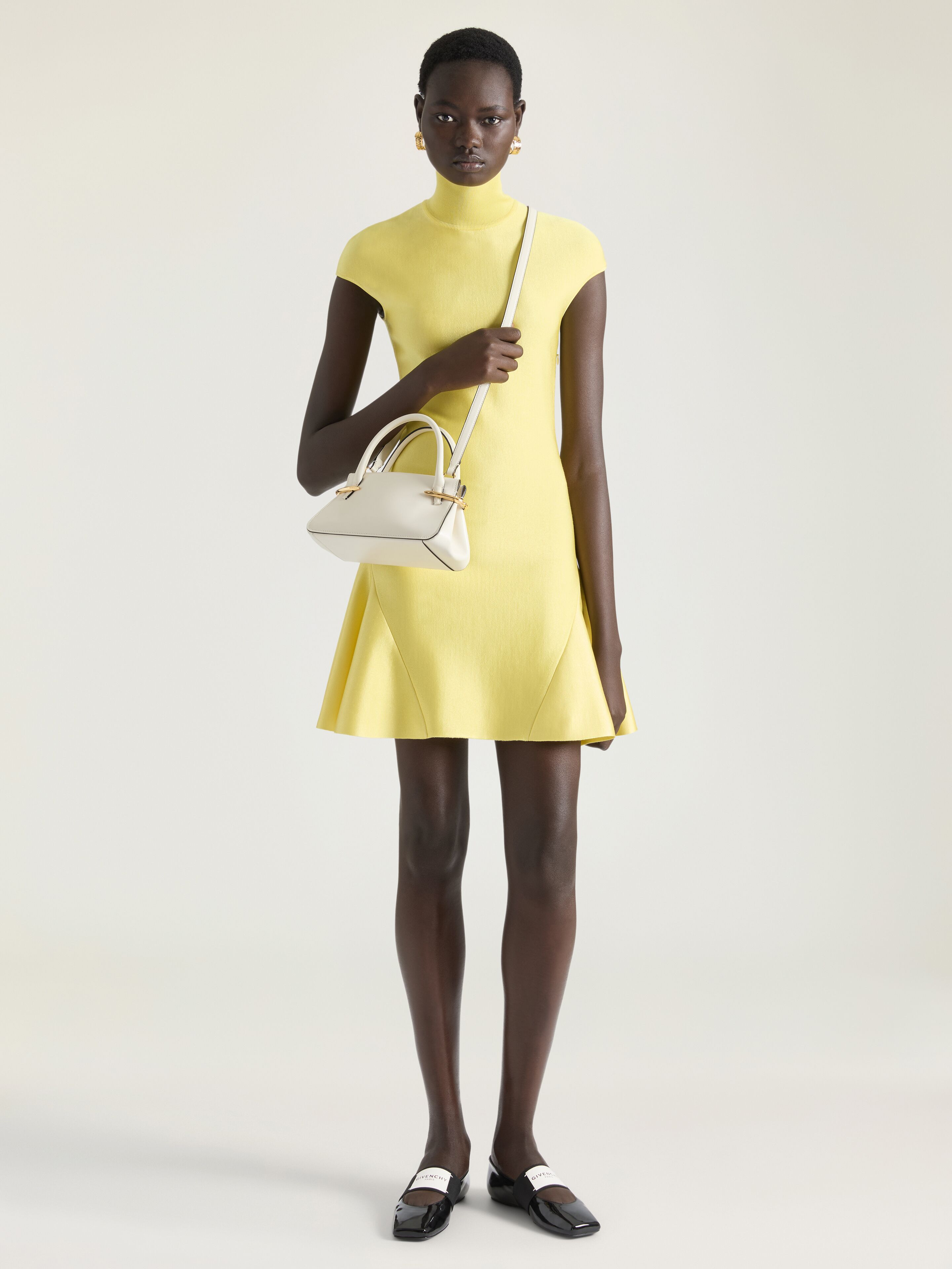 MINI DRESS WITH FLARED SKIRT IN WOOL VISCOSE - 2