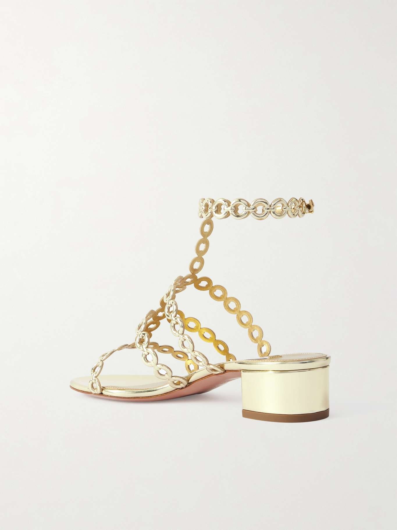 35 Infinity mirrored-leather sandals Shiny gold - 3
