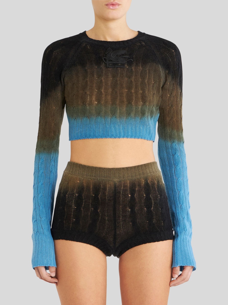 COLOUR SHADED WOOL CROPPED JUMPER - 2