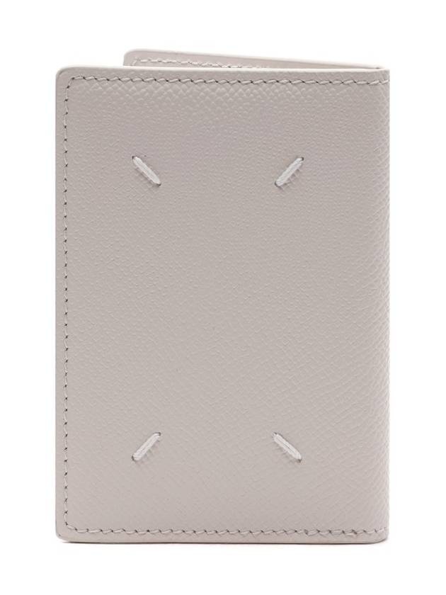 Maison Margiela Stitched Bi-Fold Leather Card Wallet Grey