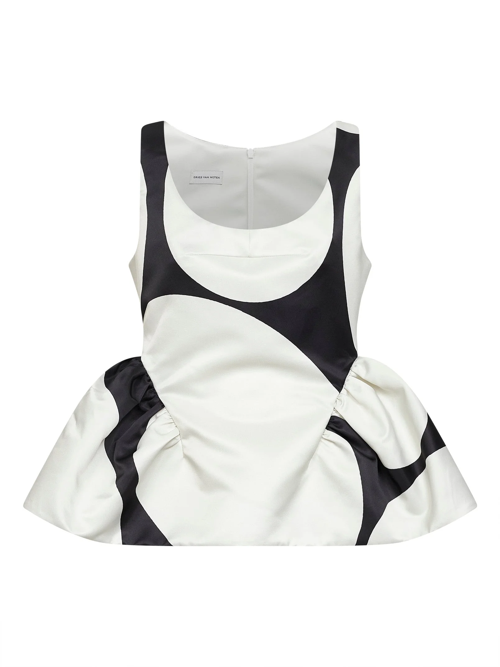 Black duchess Oversized Ellipses-print peplum top - 1