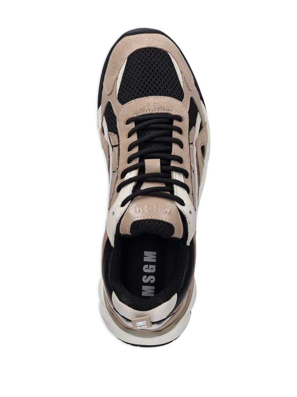 panelled lace-up sneakers - 4