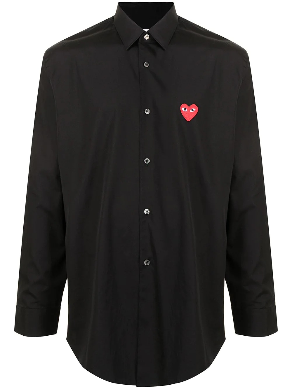 heart-patch cotton shirt - 1