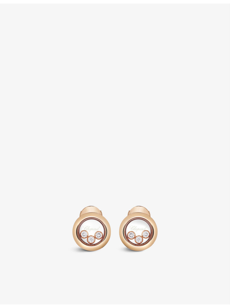 Happy Diamonds 18ct Rose-Gold and 0.30ct Brilliant-Cut Diamond Earrings 1