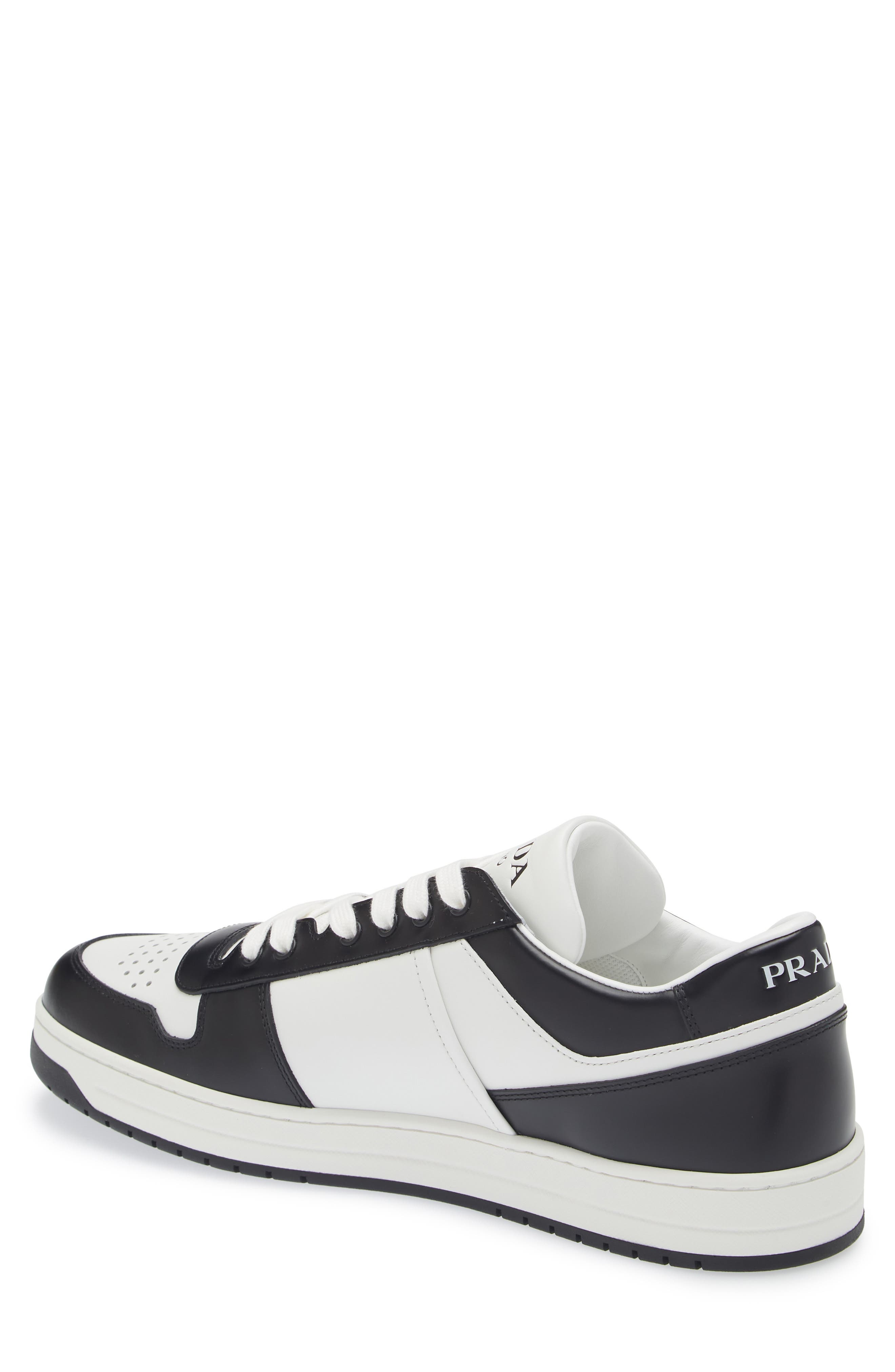 Prada Downtown Logo Low Top Sneaker in Bianco/Nero at Nordstrom - 2