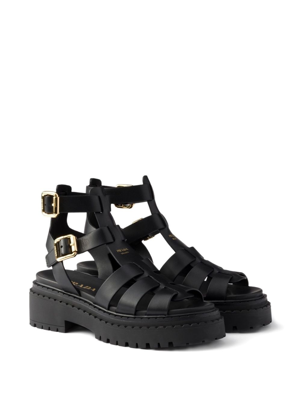 55mm leather buckle-strap sandals - 2