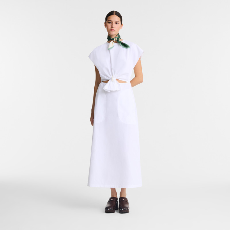 Longchamp Dress White - Popelin outlook