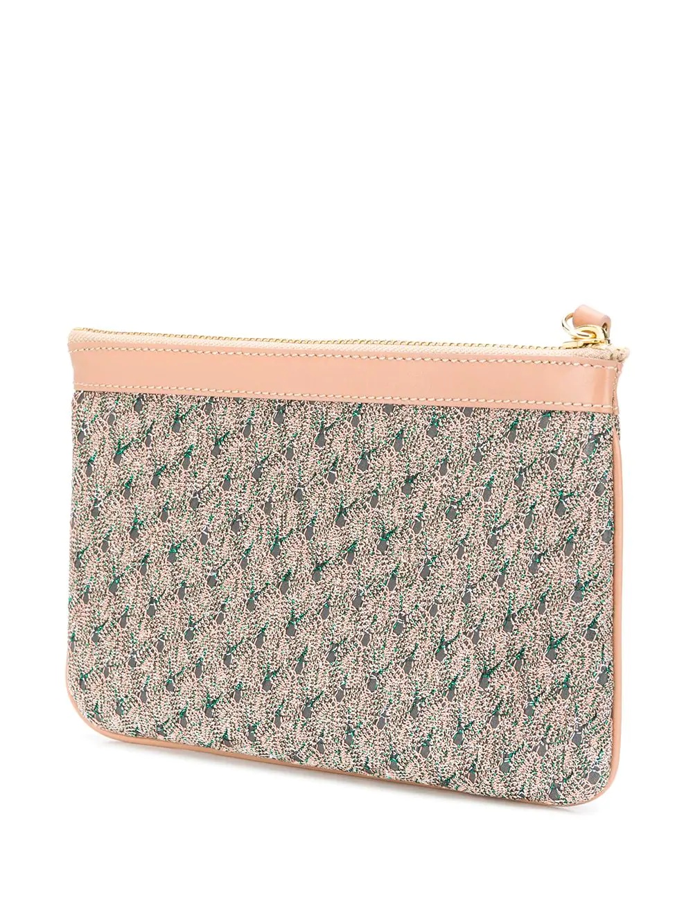 embroidered zipped clutch - 3