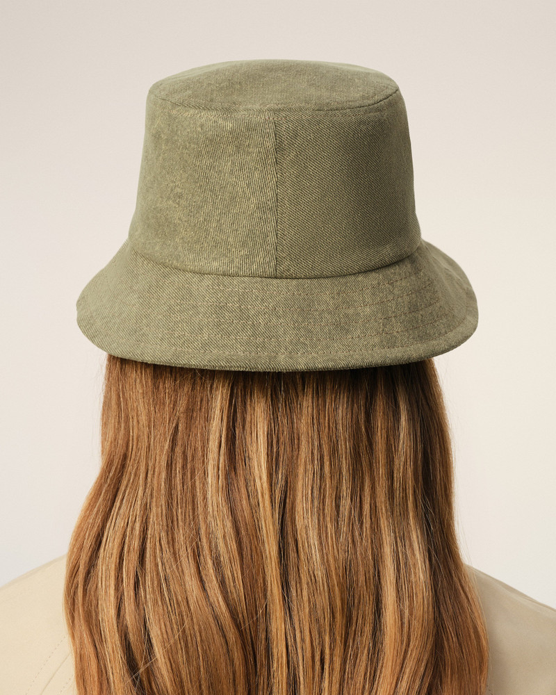 GREEN COTTON AMI DE COEUR EMBROIDERY BUCKET HAT 6