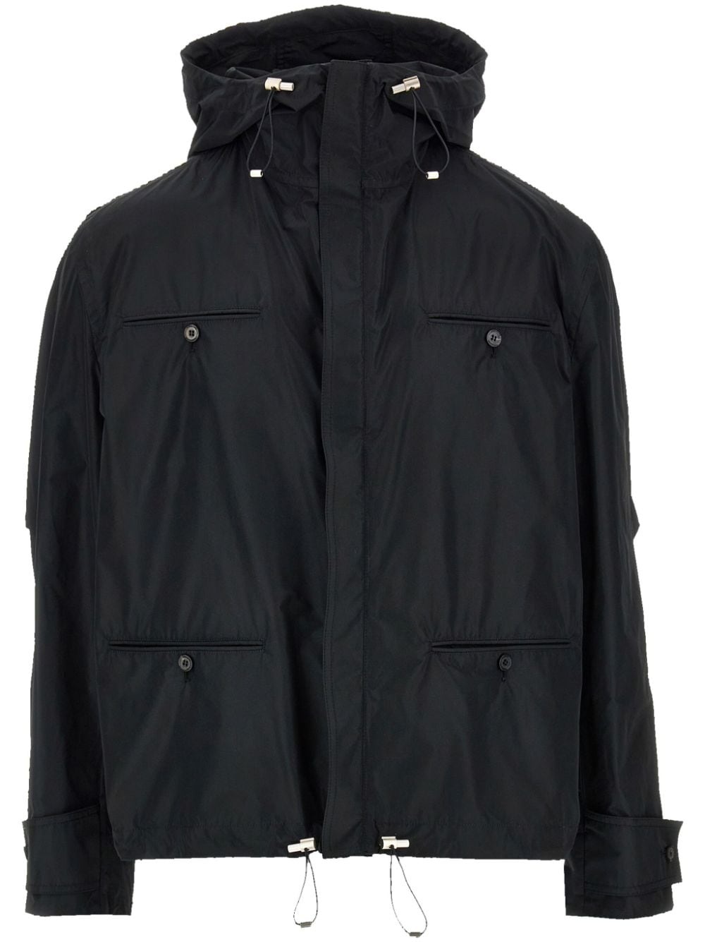 drawstring-hem hooded jacket - 1