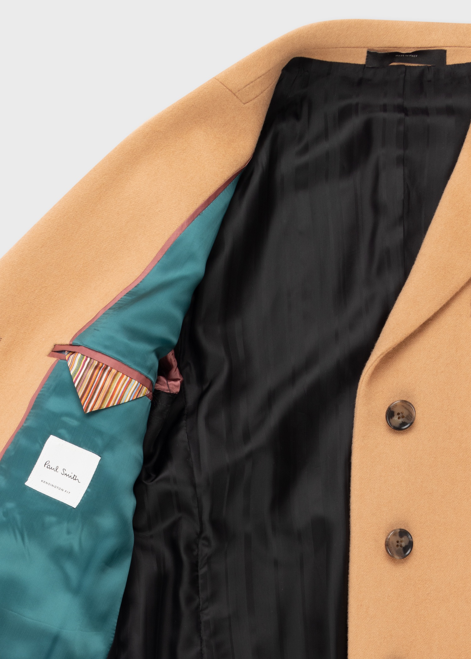 Women's Camel Wool and Cashmere-Blend Epsom Coat - 4