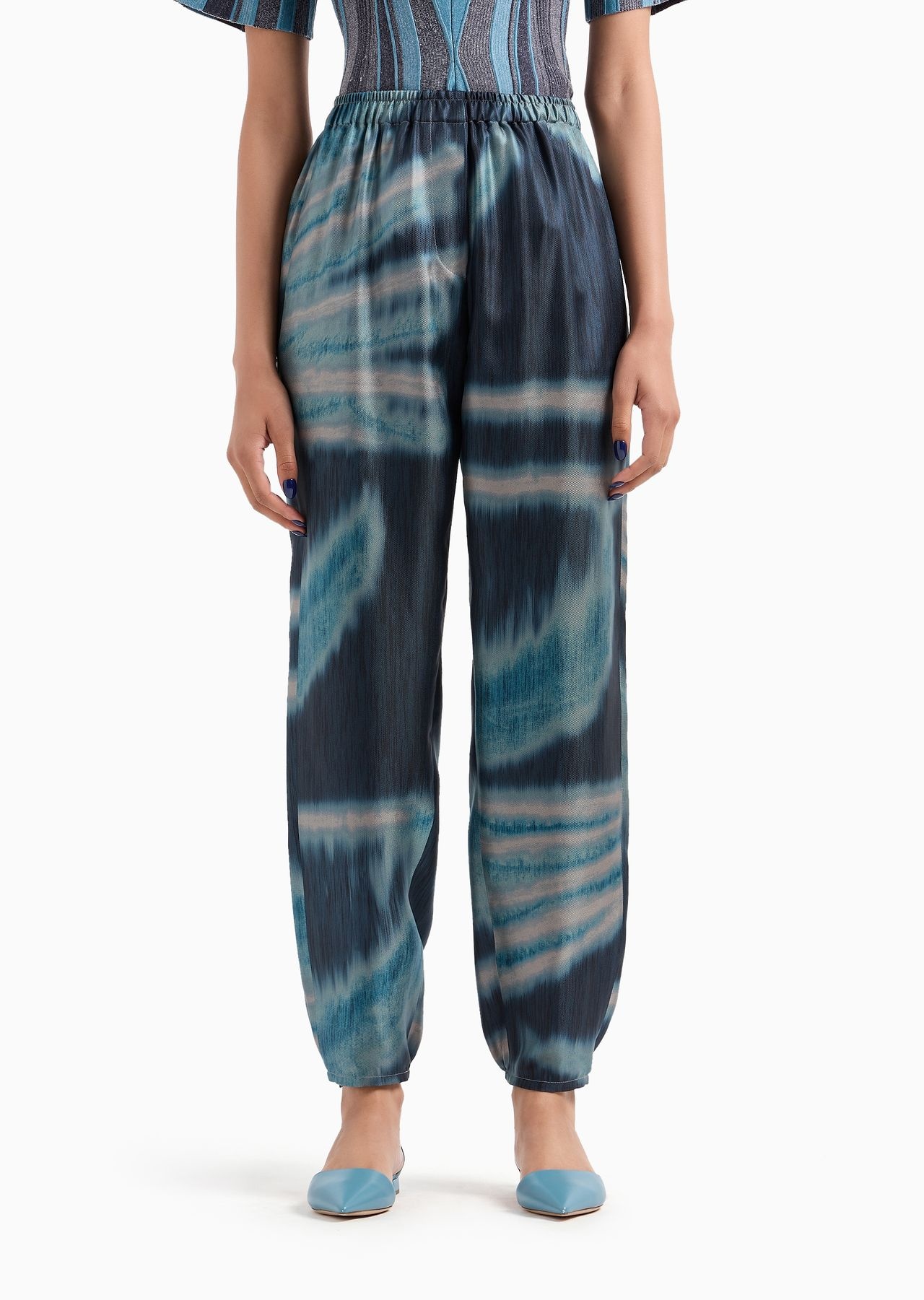 Printed silk twill joggers - 2