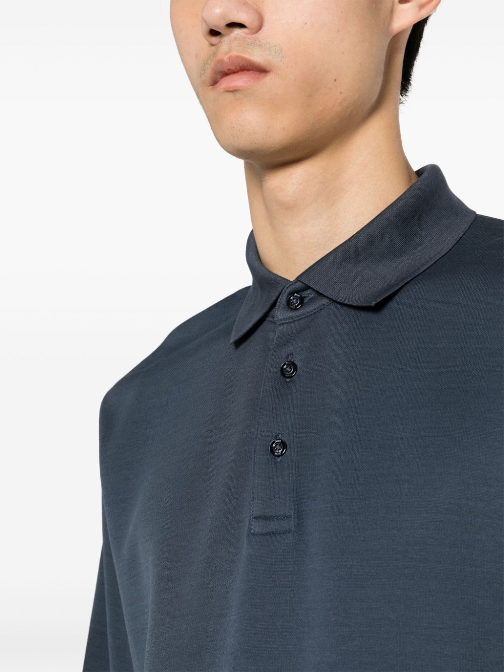 knitted cotton polo shirt - 5