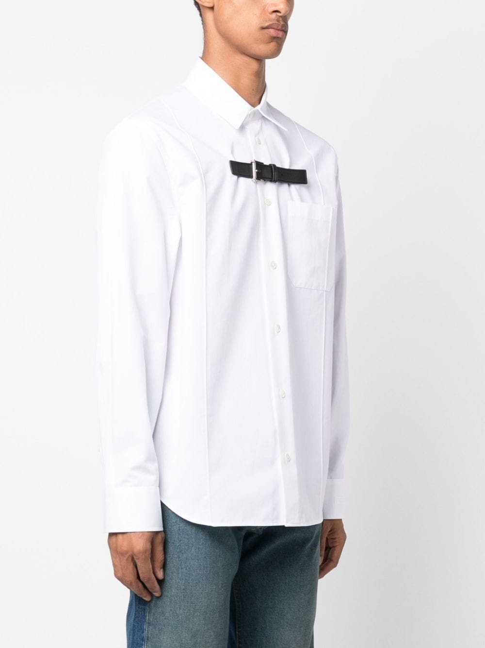 buckle-detail cotton shirt - 3