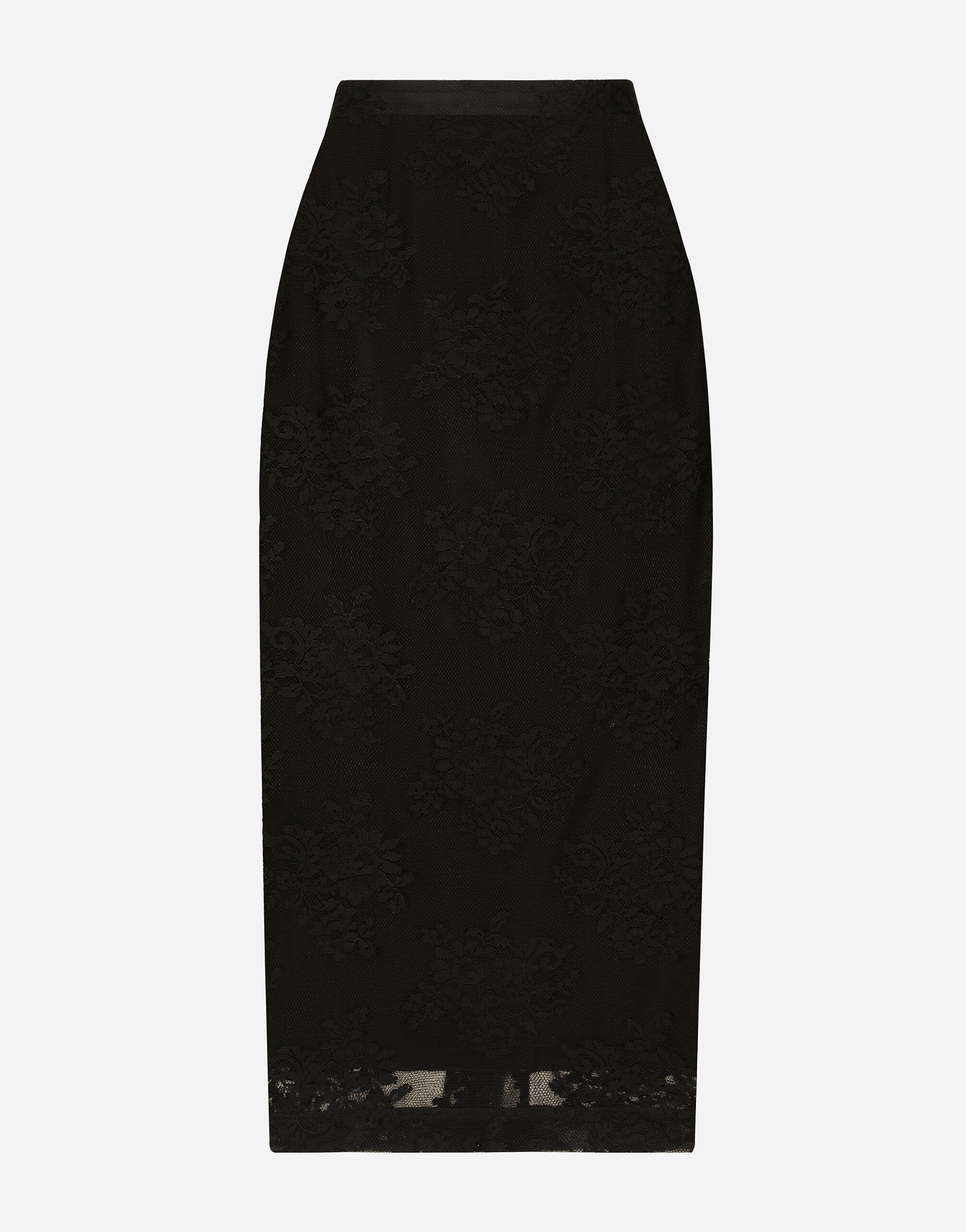 Lace pencil skirt with slit - 1