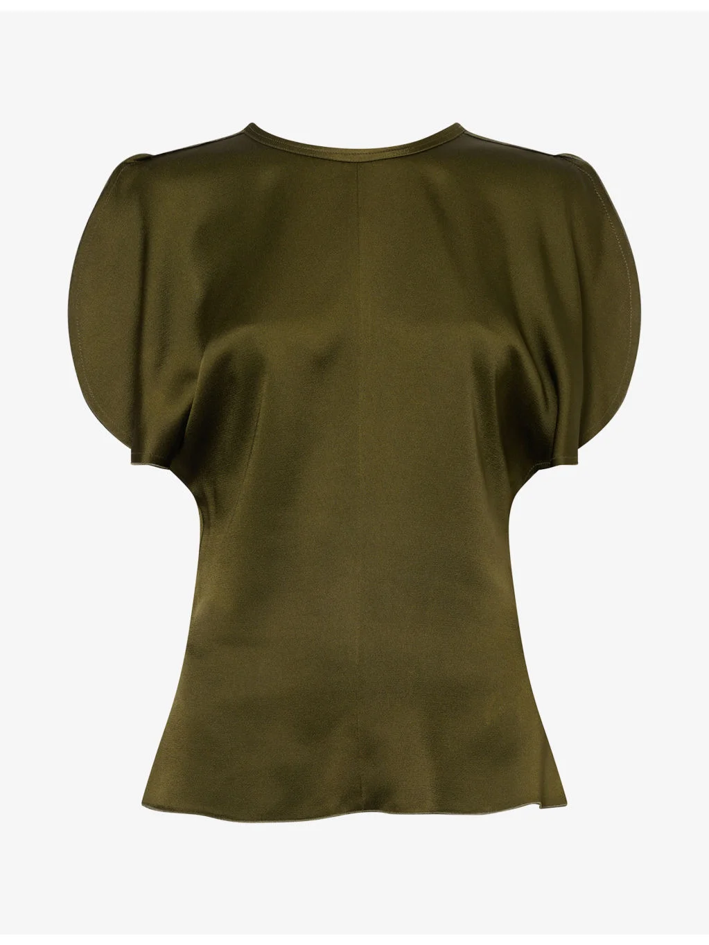 Bela Open Cap-Sleeves Satin Top - 1