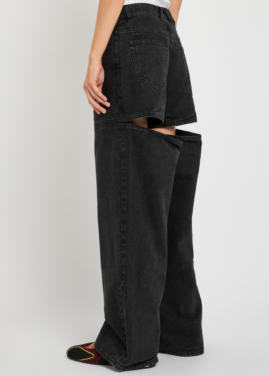The Attico Cut-out Wide-leg Jeans - 3