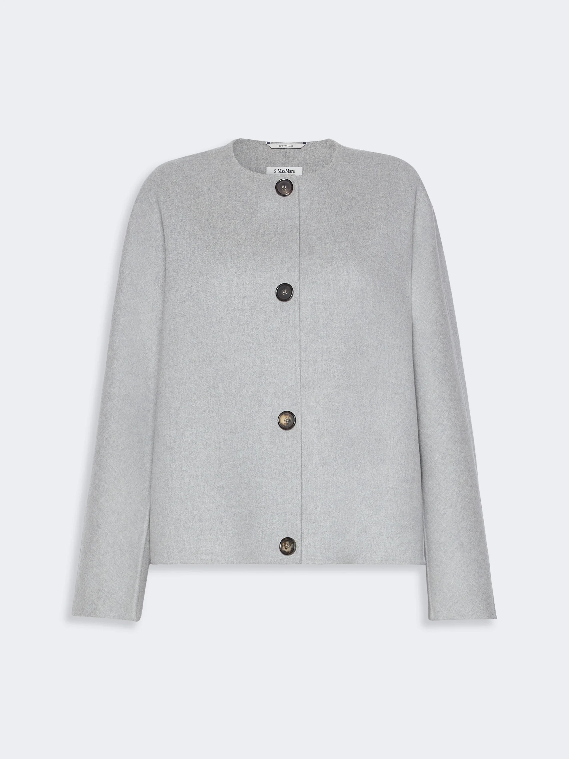 KATE Cropped wool broadcloth jacket - PEARL GREY - 1